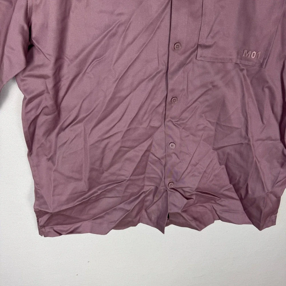 Mode of One Men Relaxed Fit Button Down Shirt Pale Elderberry Purple S 100196074